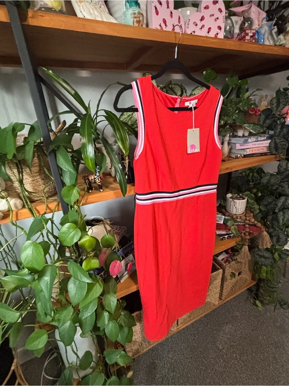Boden Red  Midi Dress NWT | Size 10L - Picture 3 of 7